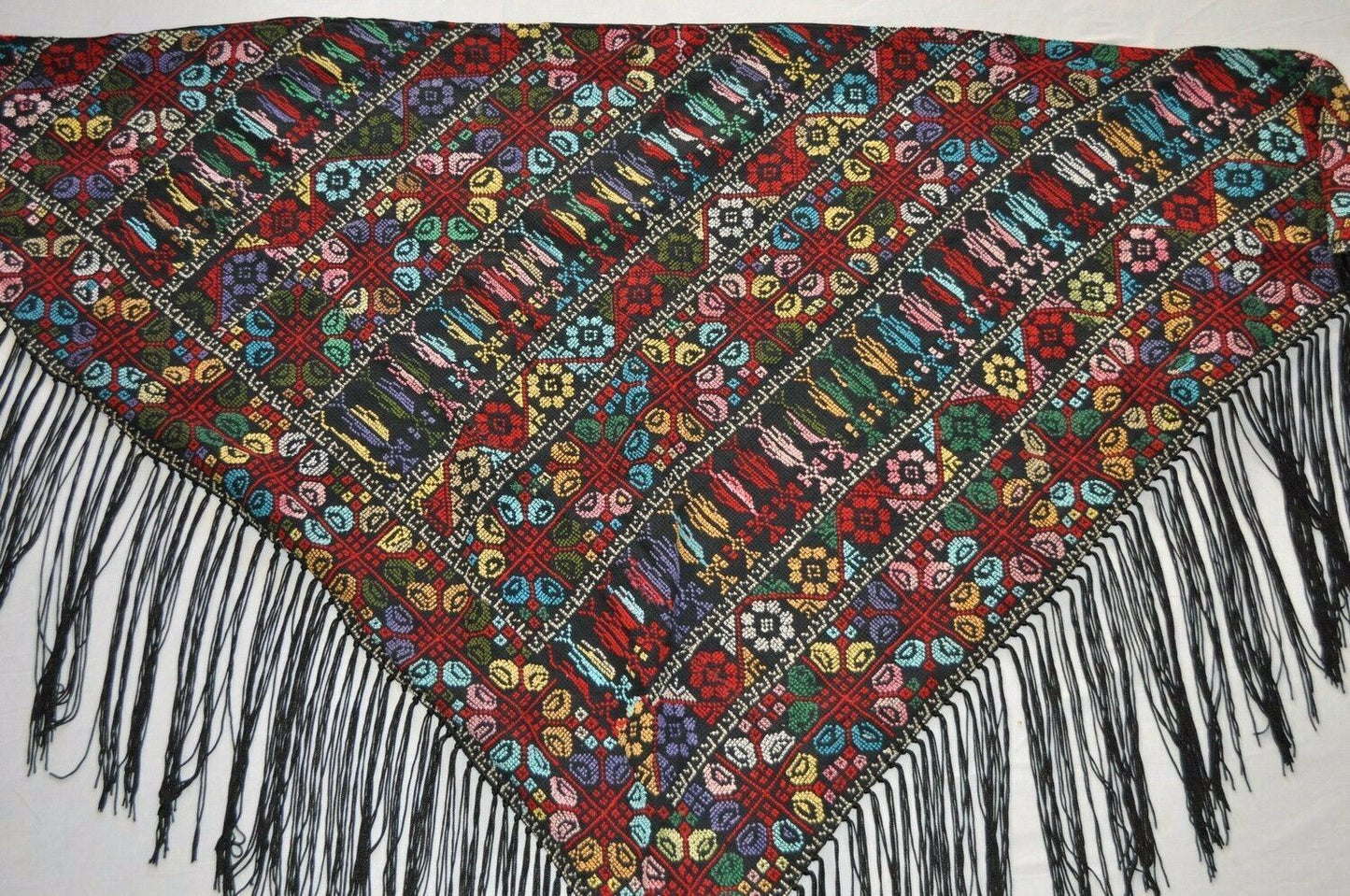 Palestinian Scarf, Embroidered Shawl, Egyptian Shawl, Bedouin Scarf, Hand Woven