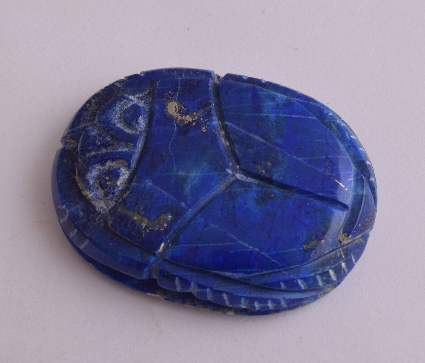 Egyptian Scarab-Carved Egyptian Lapis Lazuli Scarab- 2.2" /  58 gram