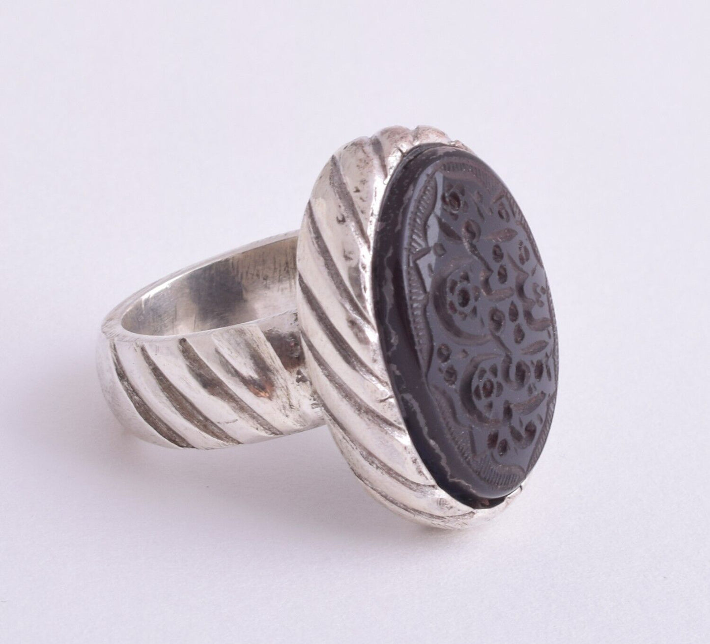 Yemeni Yemen kabdi agate aqeeq aqiq Silver Men Ring-shefat alabed شفة العبد-DHL