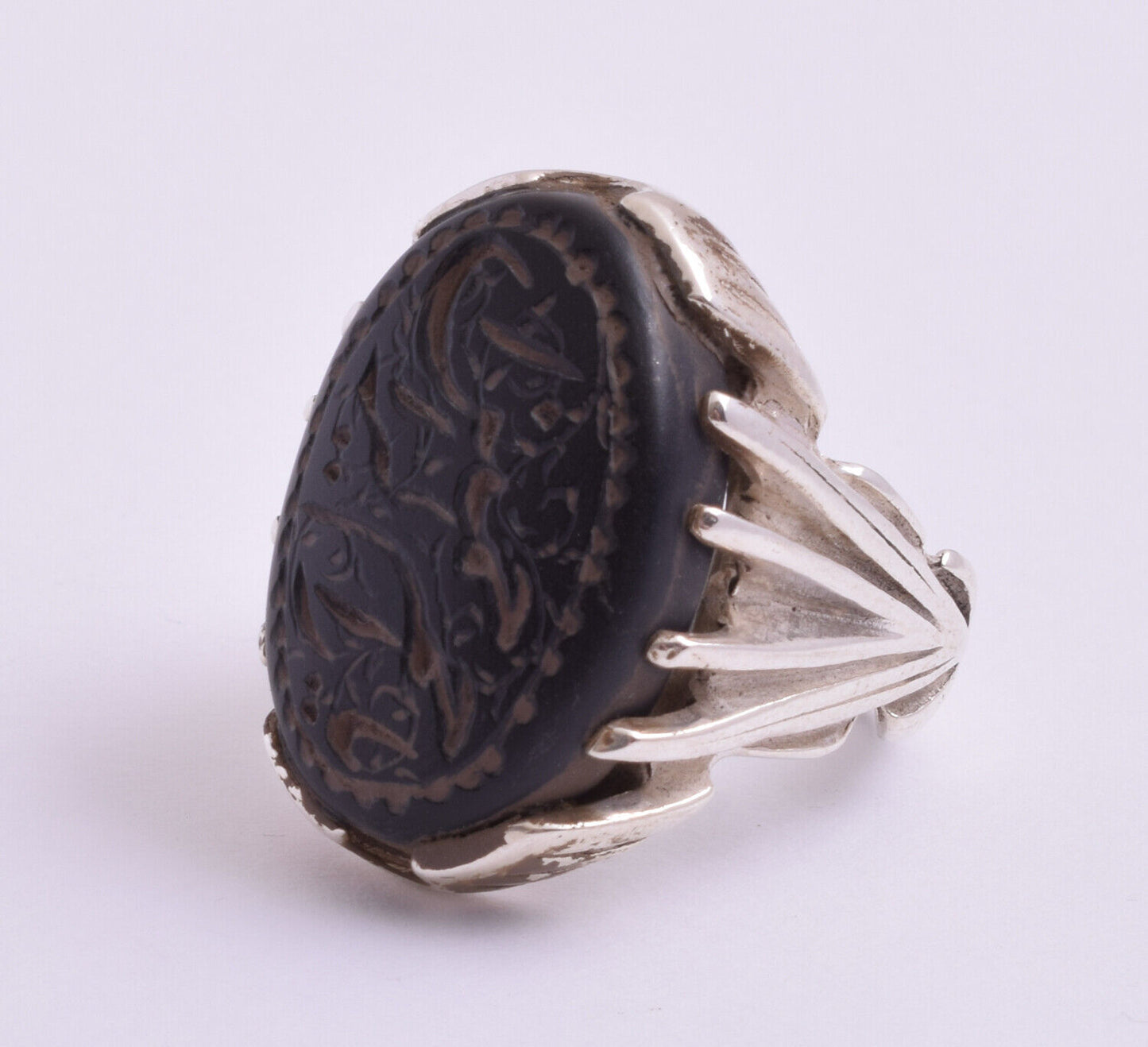 Islamic Yemeni Silver agate aqeeq aqiq men muslim ring -yemen عقيق