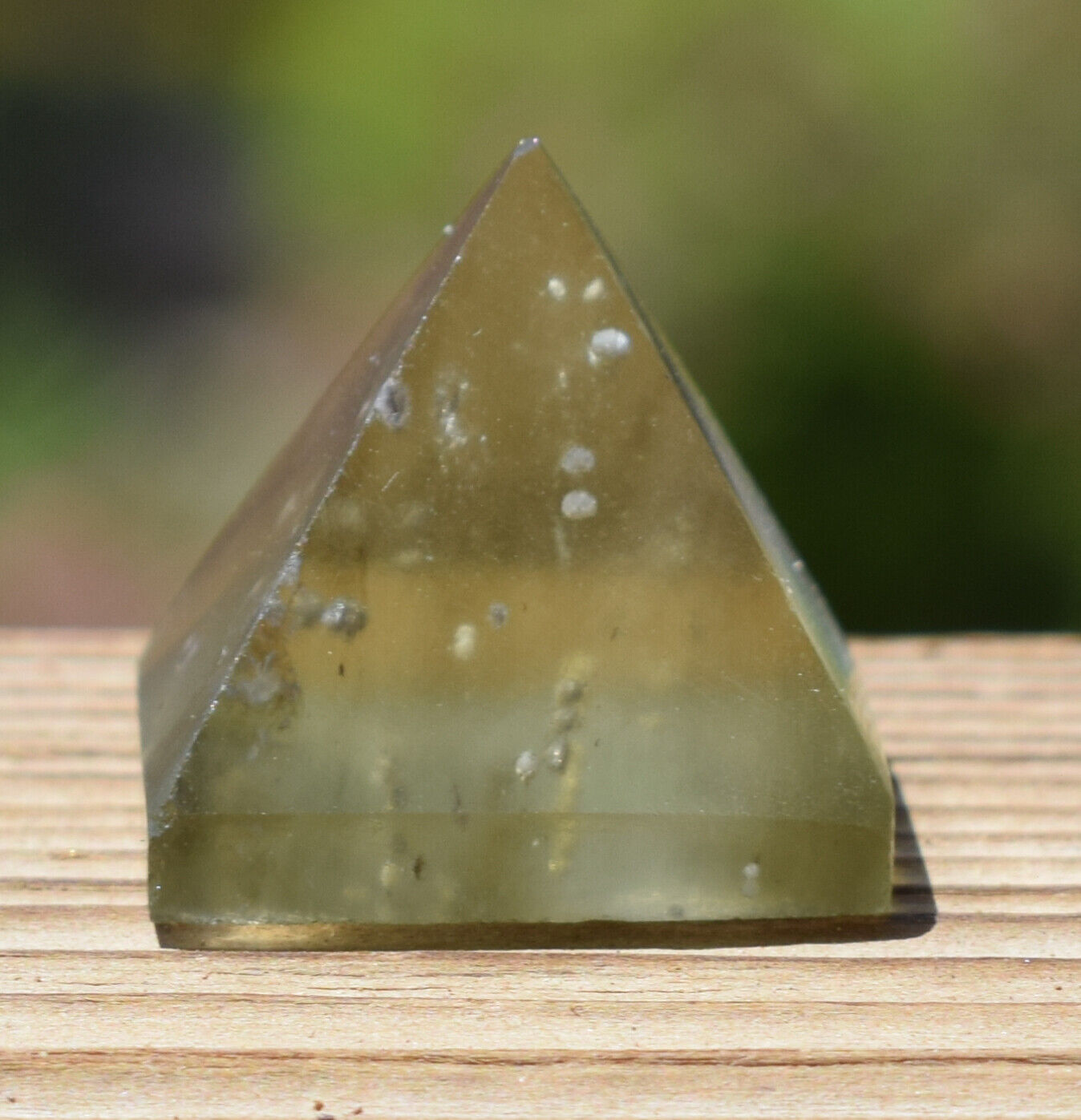 Libyan Desert Glass Pyramid-38 ct-Meteorite Tektite-asteroid impact- 0.8" Height