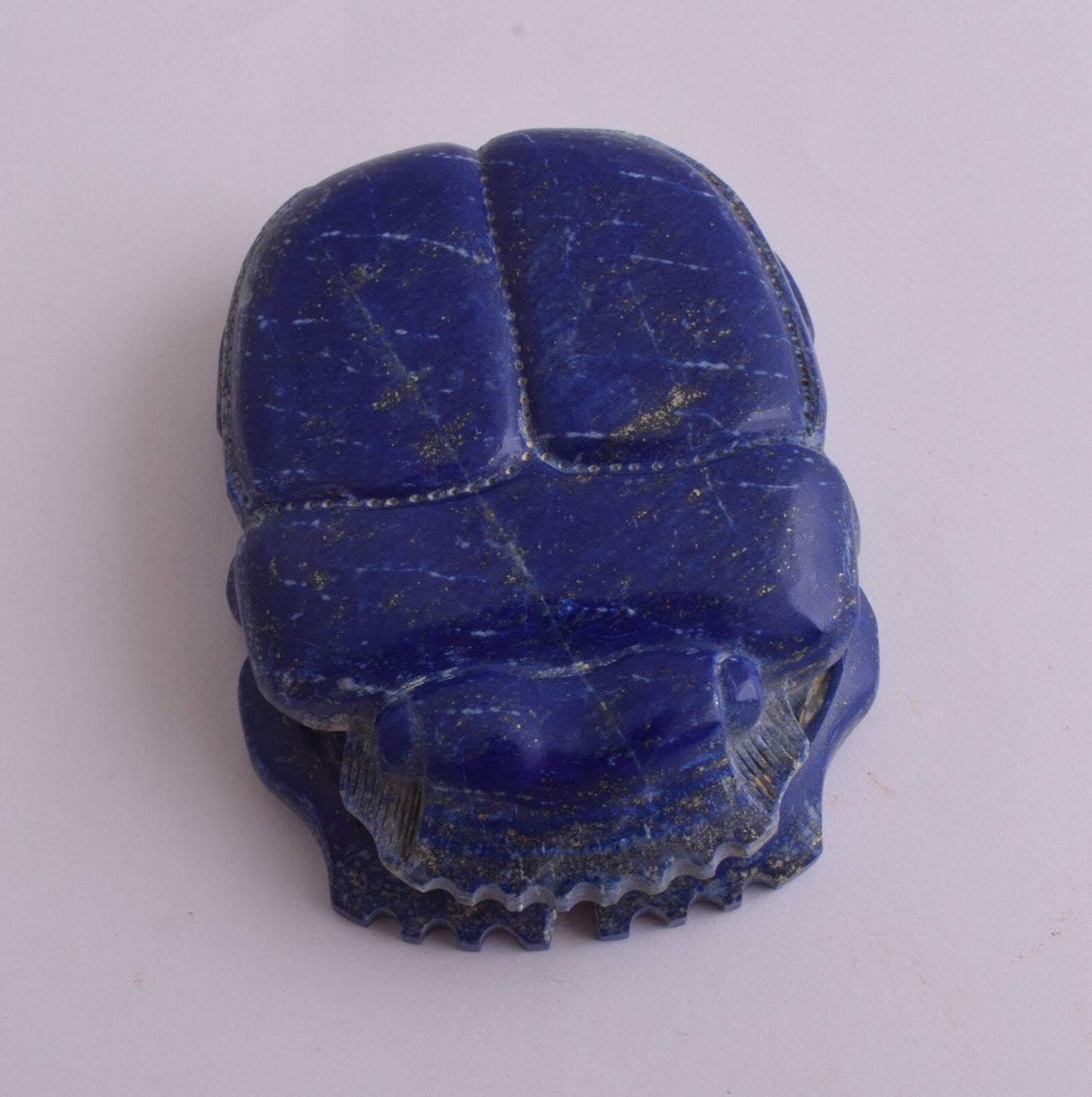 Egyptian Scarab-Carved Egyptian Lapis Lazuli Scarab- 3.6" /  343 gram