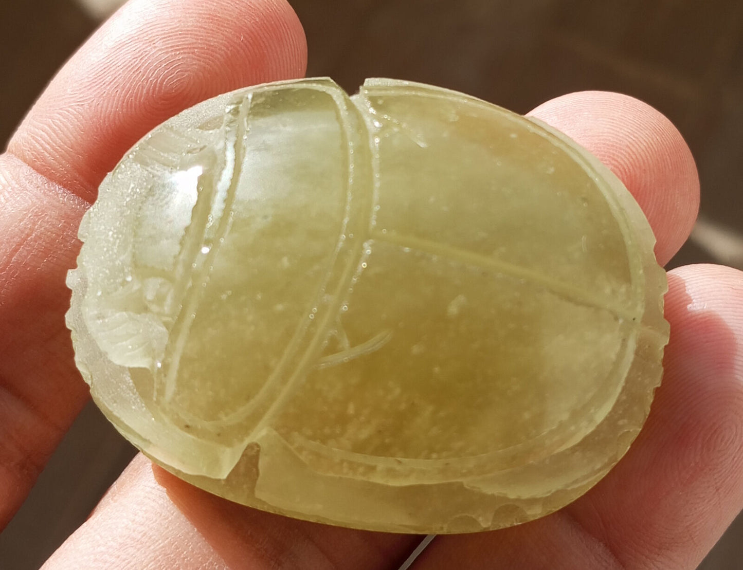 Libyan Desert Glass, Egyptian Scarab, Scarab Beetle, asteroids Impact- 250 Carat