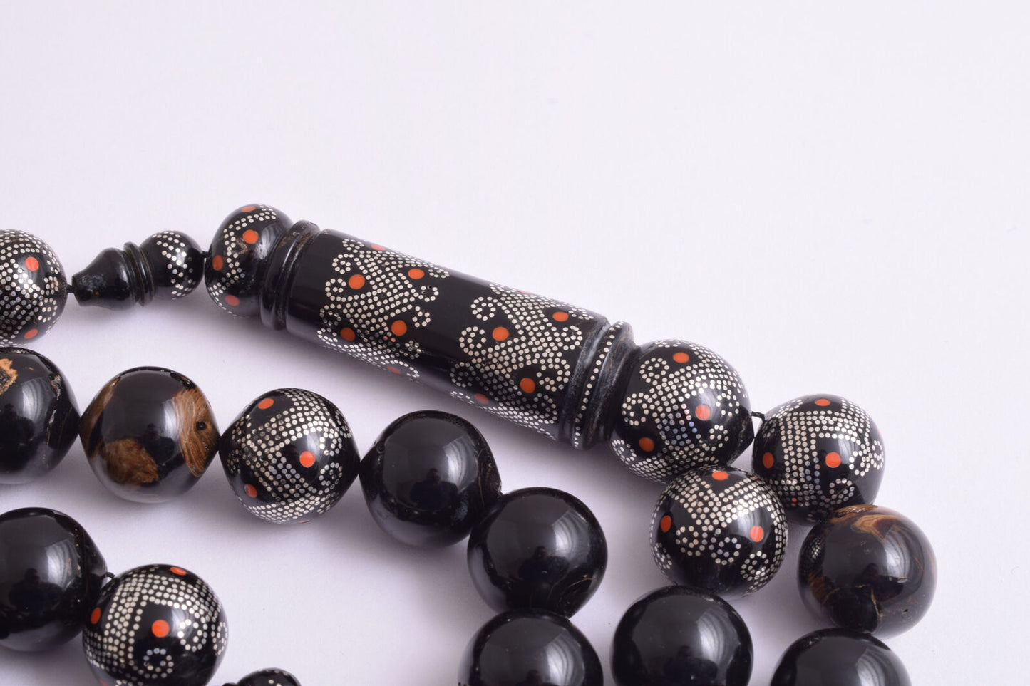 Black coral Islamic Prayer Beads-ُTasbih Worry Beads-18X18mm-180grams-يسر