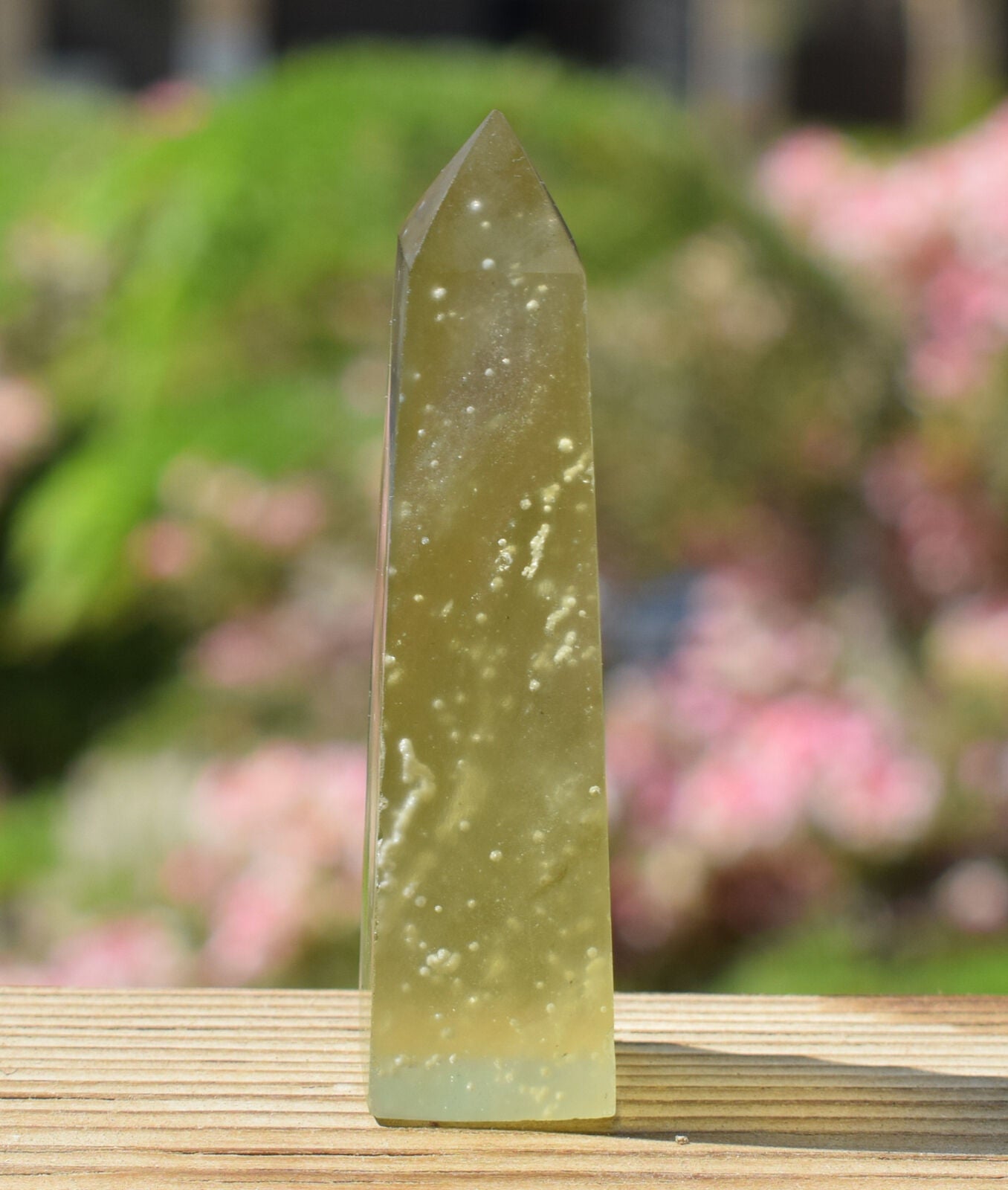 Libyan Desert Glass Obelisk-204 ct-Meteorite Tektite-asteroid impact-3" Height