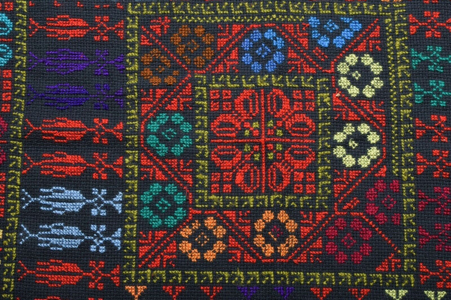 Hand Stitched embroidered Egyptian Palestinian Bedouin Tablecloth