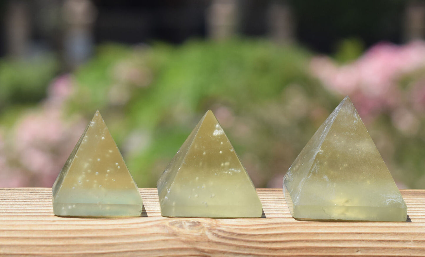 3 Libyan Desert Glass Pyramids-277 ct-Meteorite Tektite-asteroid impact