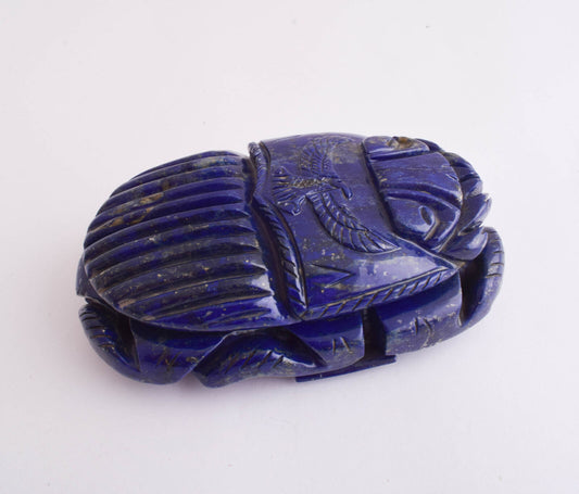 Lapis Lazuli-Egyptian Scarab-Scarab Beetle- carved- Large 6.7" / 1600 grams