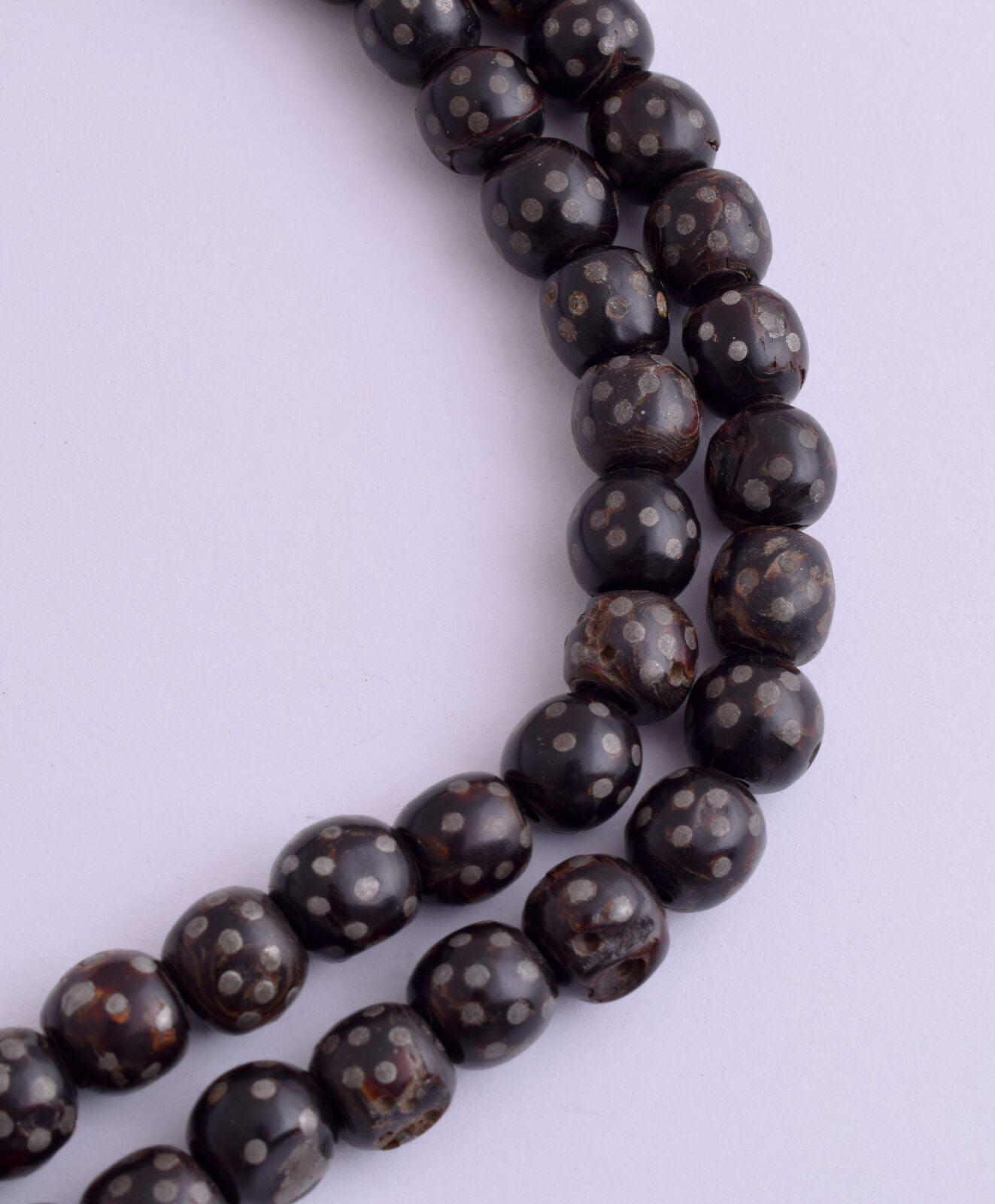 Antique black coral Makawy -Prayer beads-komboloi strand-70gram-يسر مكاوي قديم