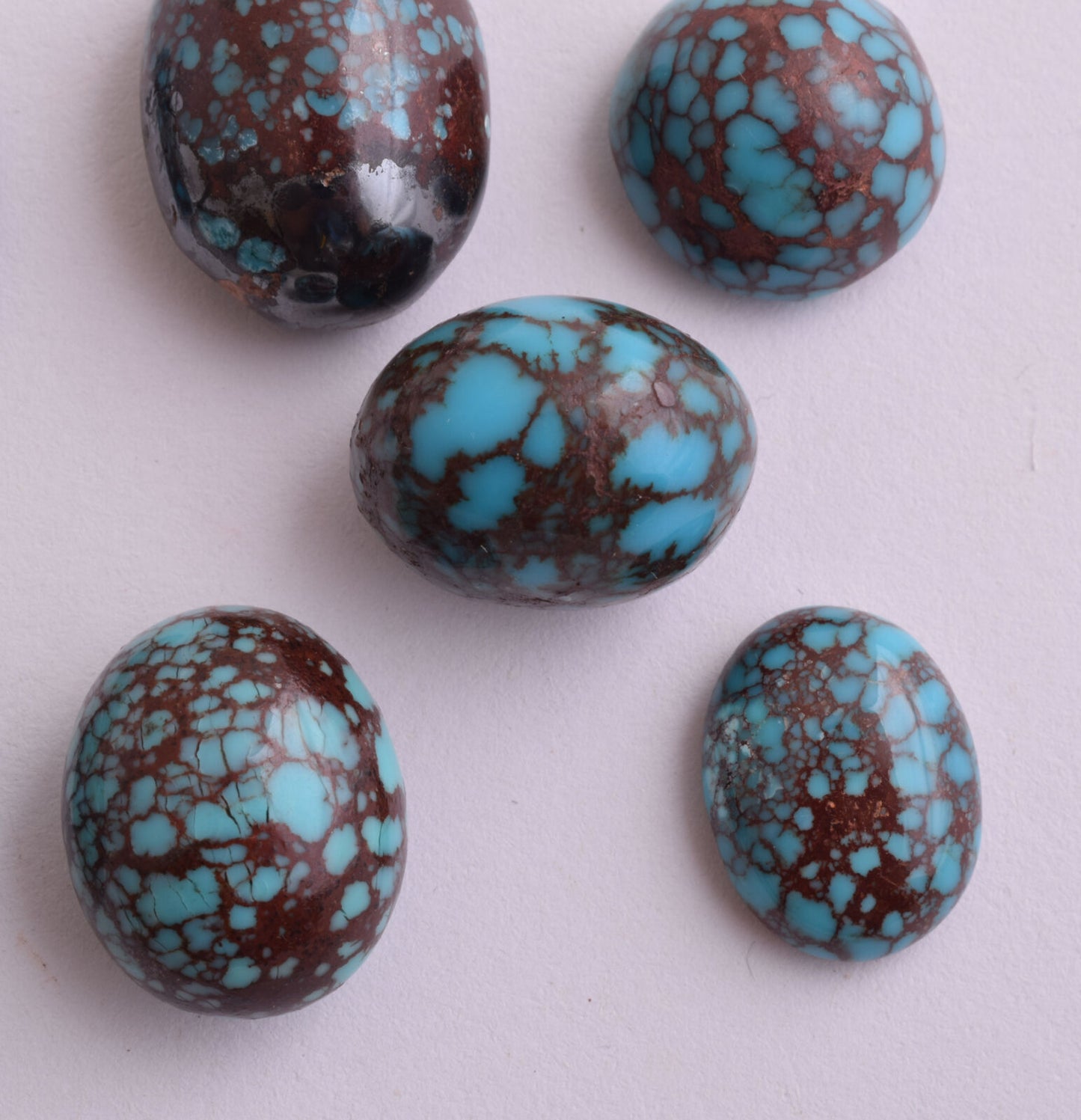 Egyptian Turquoise spiderweb Cabochon/ 9 Cab cabochon stone- 185 Carats-Lot