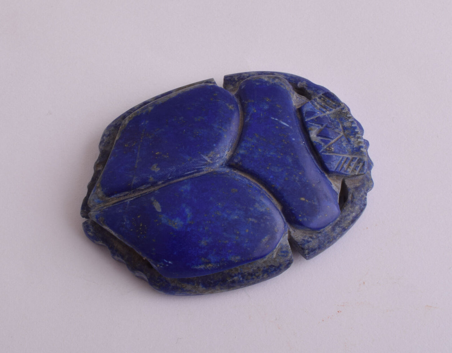 Egyptian Scarab-Carved Egyptian Lapis Lazuli Scarab- 3.1" /  126 gram