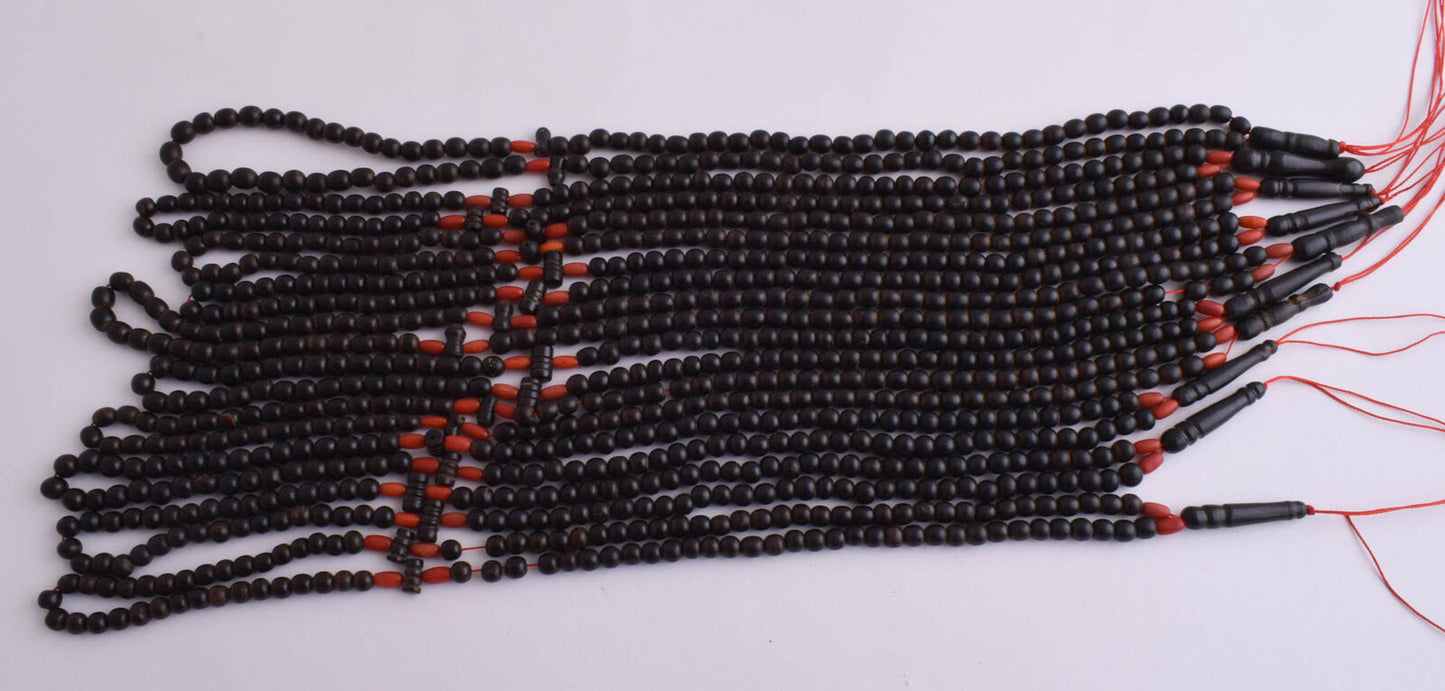 10 Prayer Beads-Antique black coral Yusr worry beads-komboloi-5mm beads