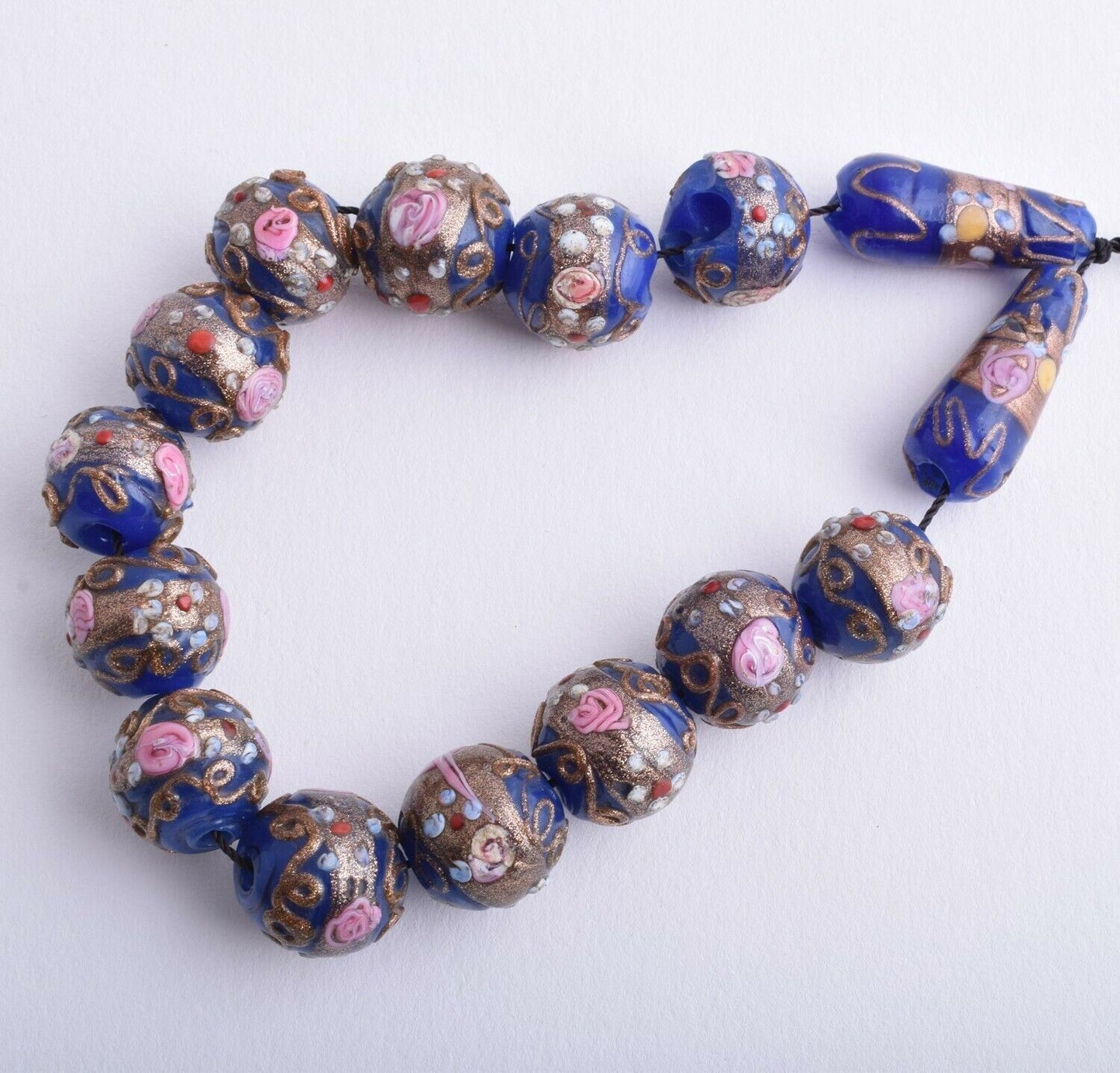 Vintage Venetian Italian Mediterranean Trade Beads Strand Necklace