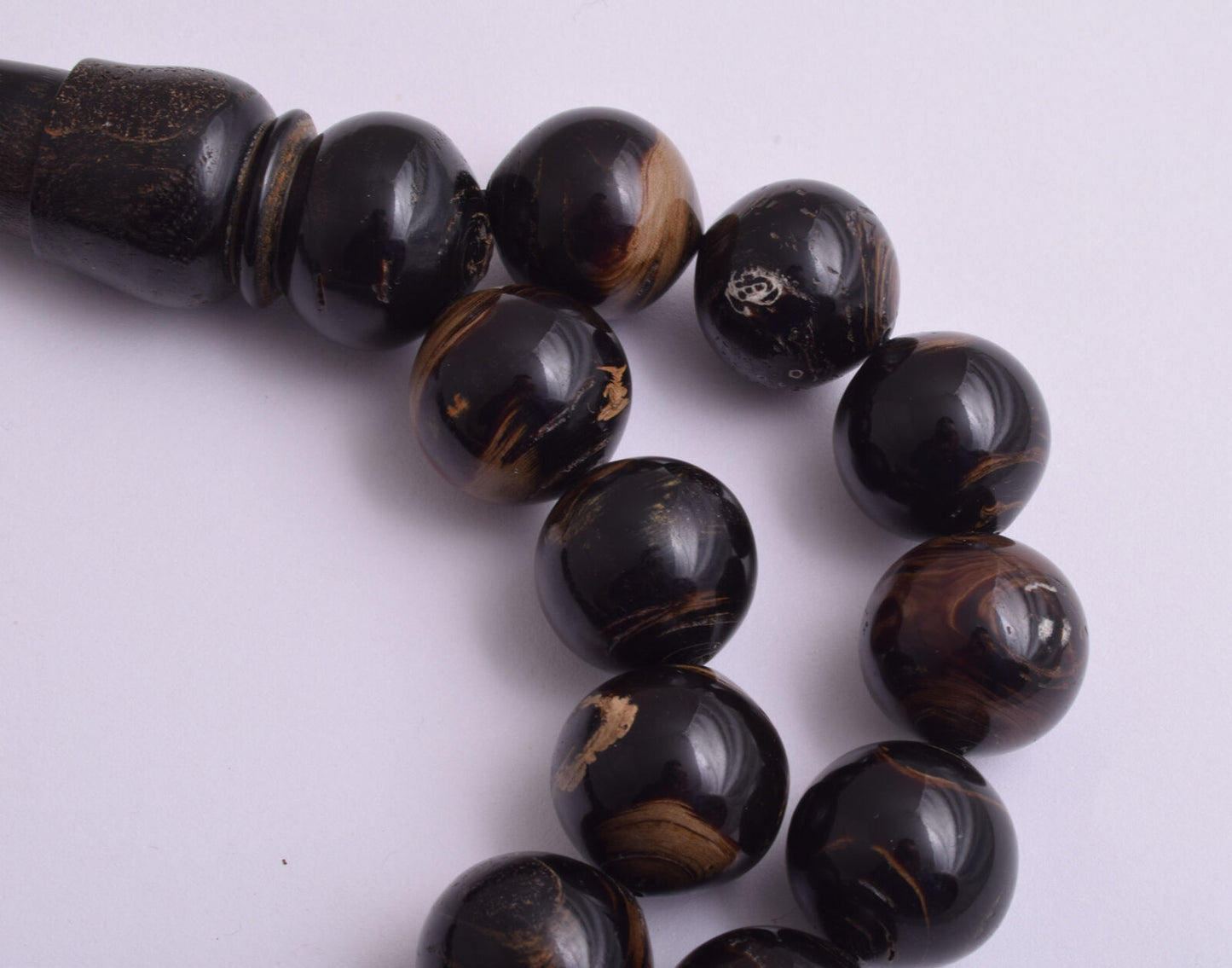 Black coral Islamic Prayer Beads-ُTasbih Worry Beads-20X20mm-216 grams-يسر