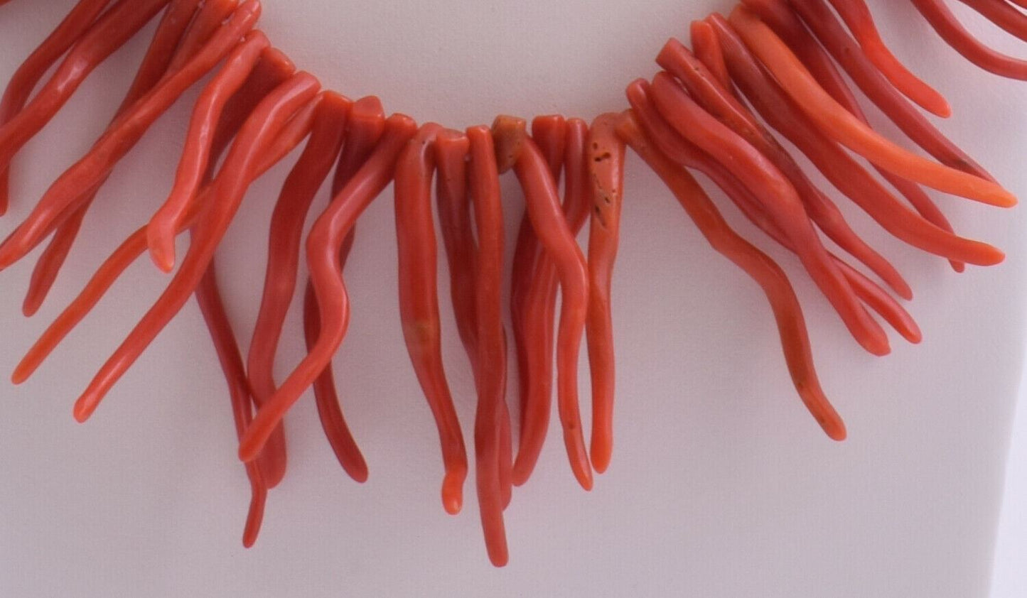 Natural Red Coral Necklace-untreated Italian branch Red coral-80 gram