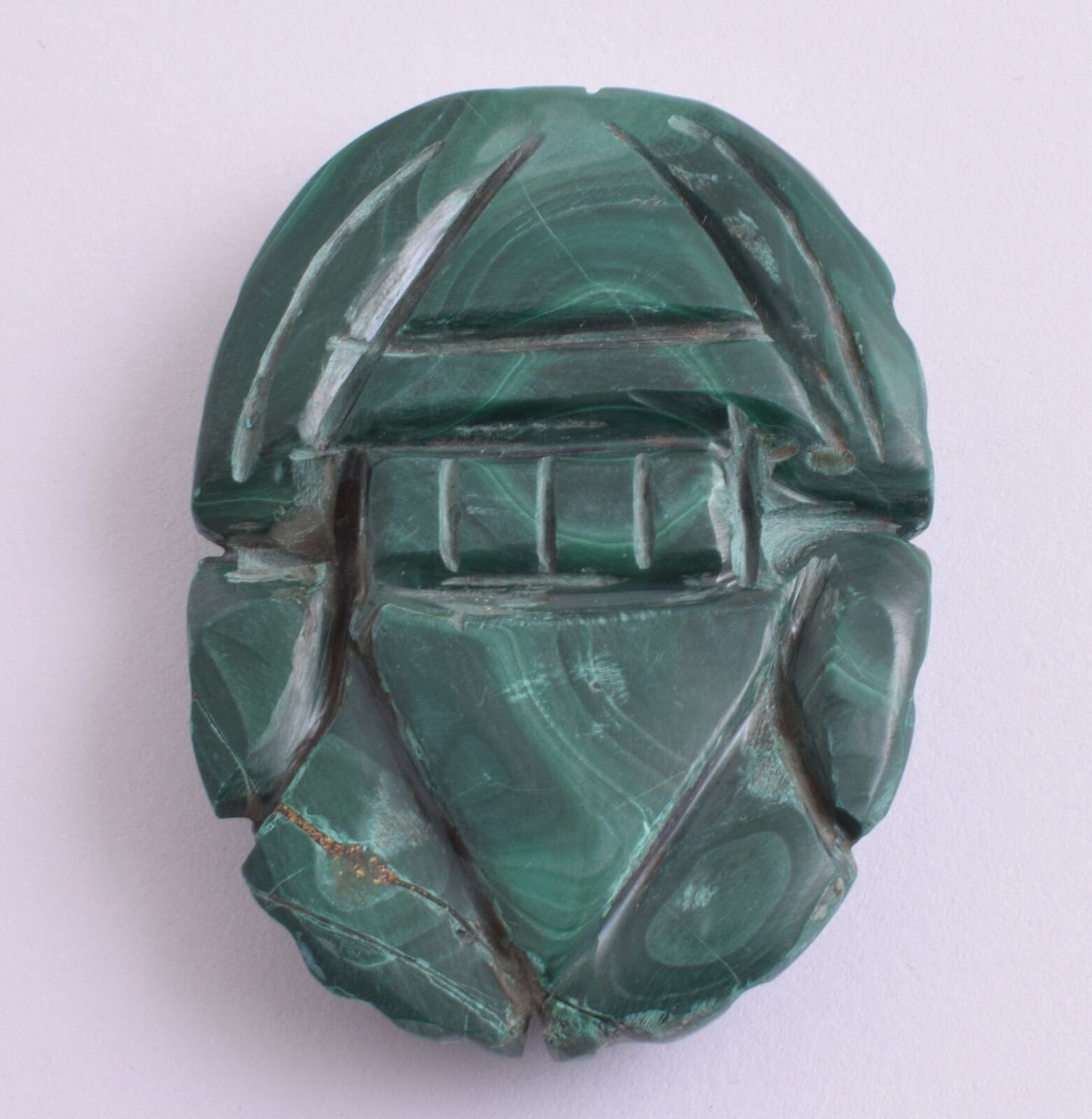 Egyptian Scarab-Carved egyptian Malachite SCARAB- 2.2" / 62 gram