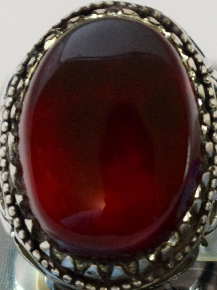 Agate Yemen silver Ring-Yemeni kabdi agate aqeeq aqiq Silver Men Ring