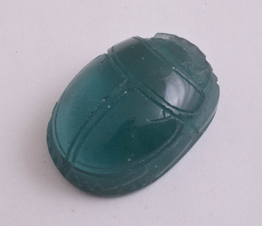 Obsidian Glass Egyptian Scarab, Volcanic Glass-Lava- Handcarved 117 gram