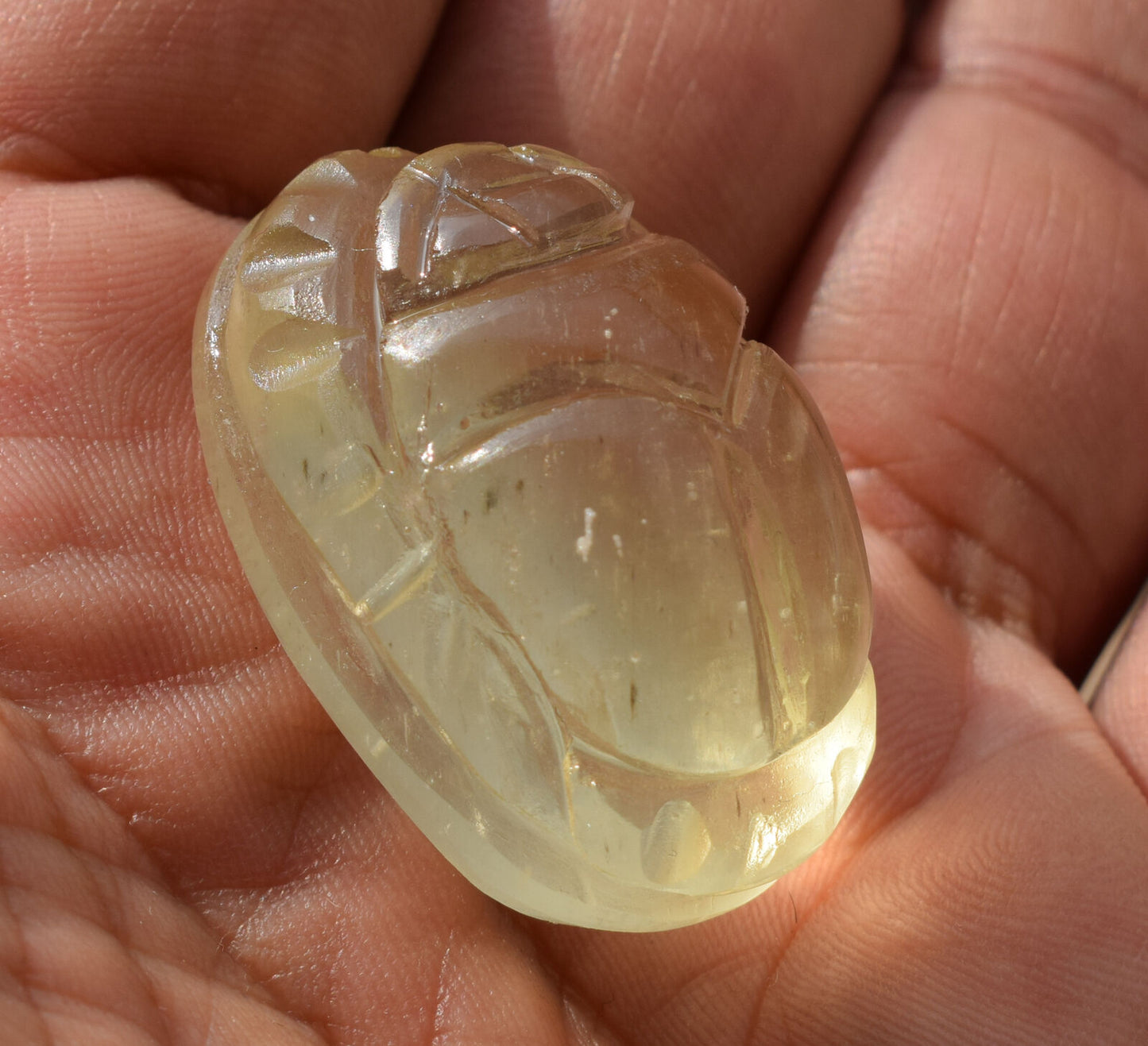 Libyan Desert Glass, Egyptian Scarab, Scarab Beetle, asteroids Impact- 115 Carat