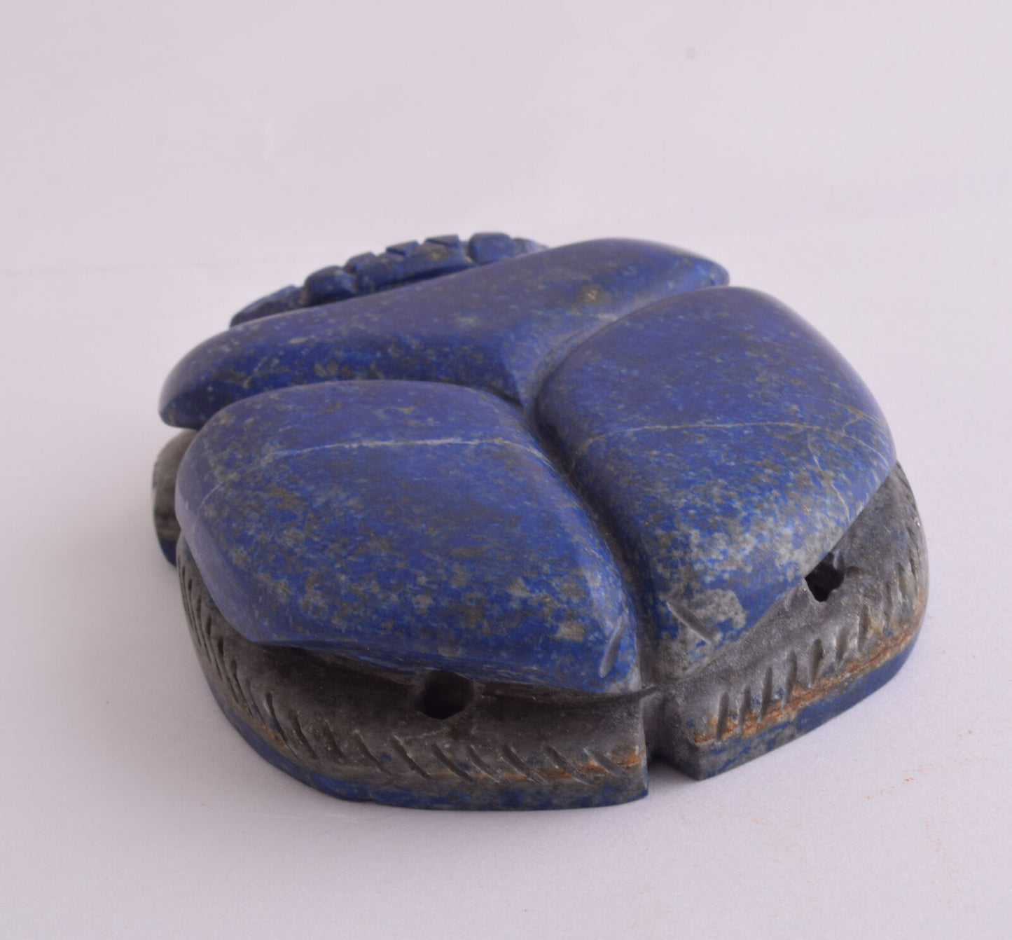 Egyptian Scarab-Carved Egyptian Lapis Lazuli Scarab- 4.3" /  474 gram