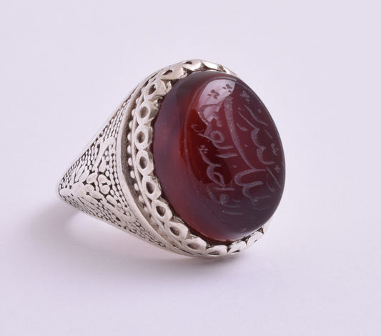 Islamic Yemeni Silver agate aqeeq aqiq men muslim ring -yemen عقيق