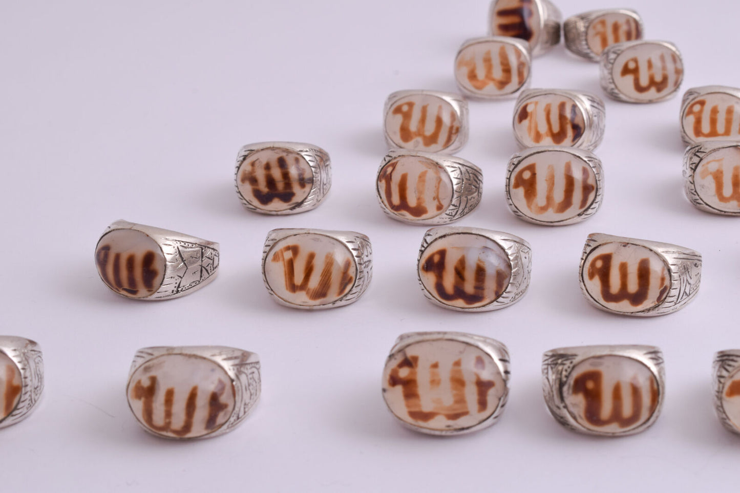 22 Islamic ALLAH rings collection, Yemen agate, men rings-Wholesale Lot