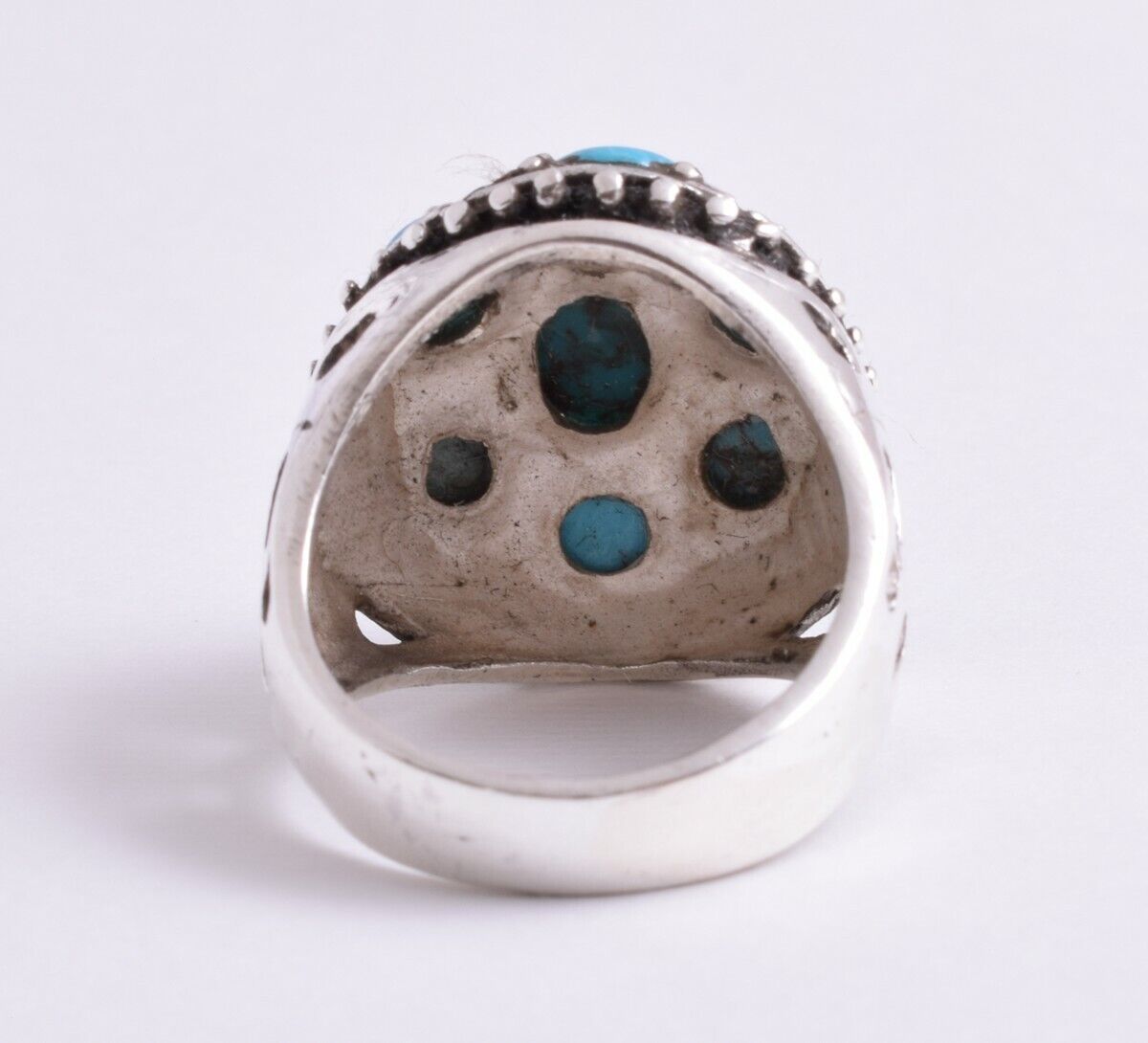 Egyptian Turquoise sterling silver men Ring-Middle Eastern