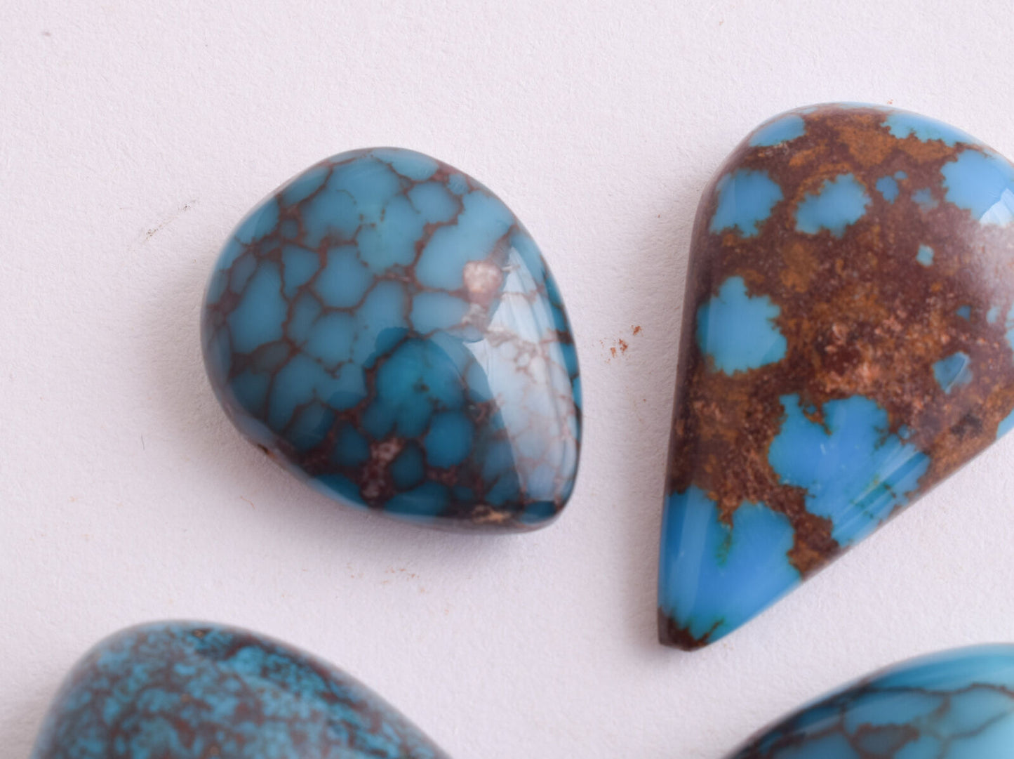 Egyptian Turquoise spiderweb Cabochon/  4 Cab cabochon stone- 78 Carats-Lot