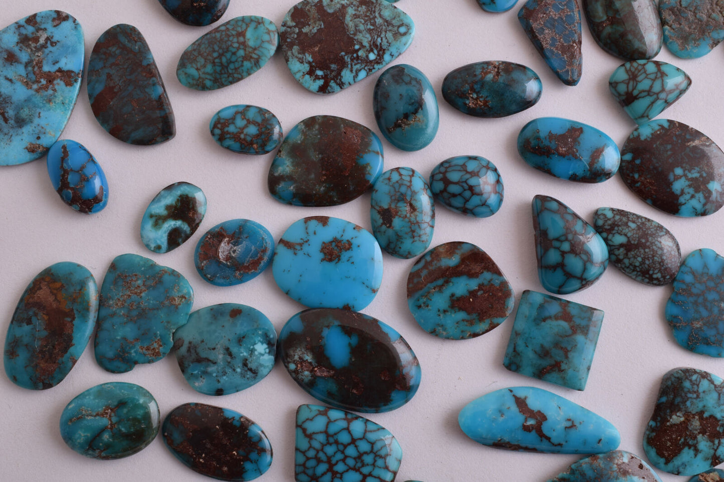 Egyptian Turquoise smoky Cabochon/+110 flat cab stone- 204 Grams-Lot