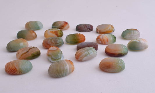 21 Egyptian Scarab-Hand Carved Egyptian Agate Scarab-Revival stone amulet