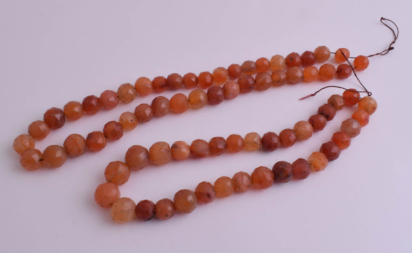 2 Antique Carnelian faceted Agate beads Necklace-middle eastern-190 gram