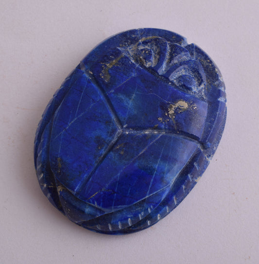 Egyptian Scarab-Carved Egyptian Lapis Lazuli Scarab- 2.2" /  58 gram