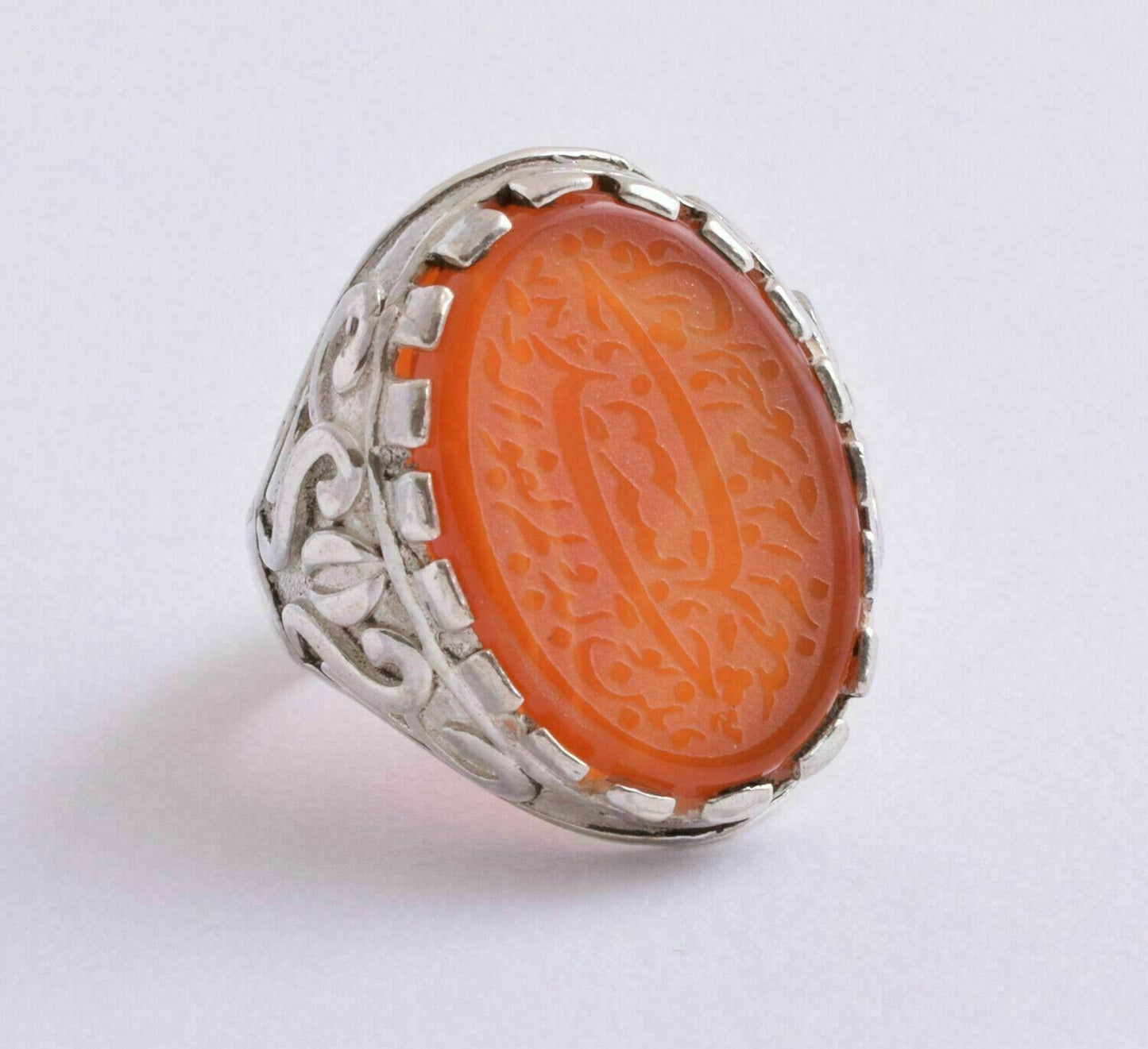 Agate aqeeq aqiq 925 Silver Men Ring- Quran-Islamic yemen- yemeni