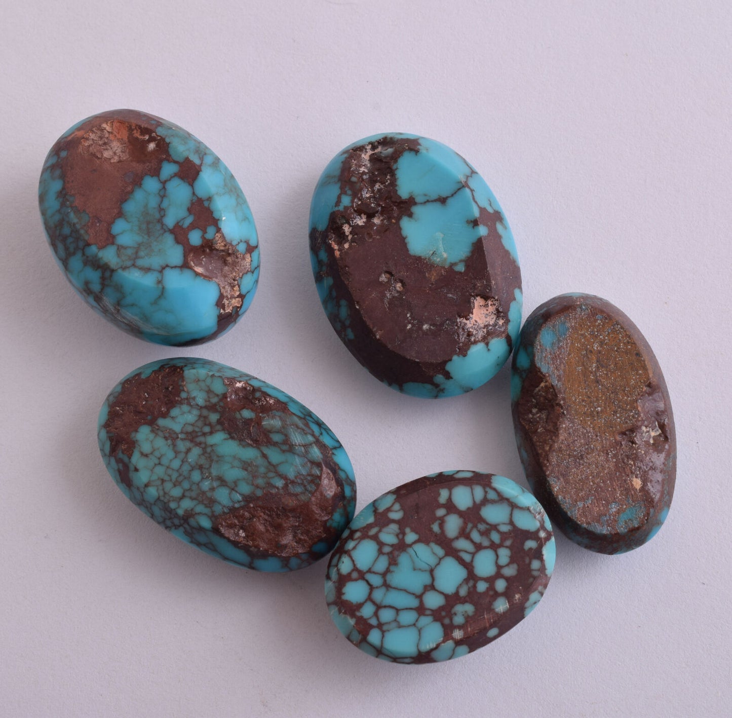 Egyptian Turquoise spiderweb Cabochon/  5 Cab cabochon stone- 296 Carats-Lot