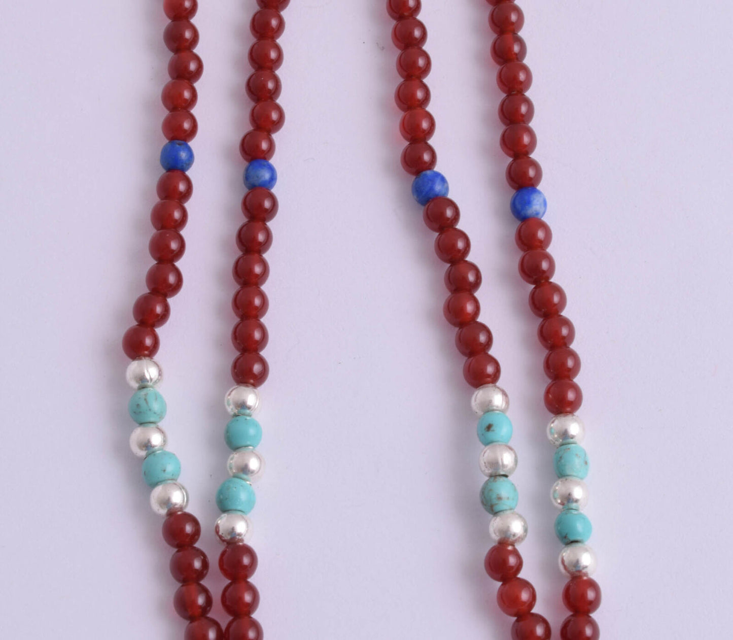 Horus Egyptian Silver Pendant Necklace, Turquoise, red coral , lapis Lazuli