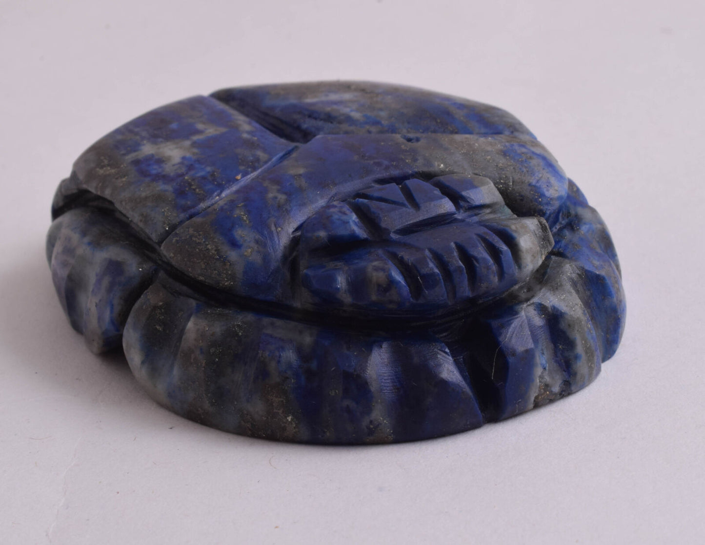 Egyptian Scarab-Carved Egyptian Lapis Lazuli Scarab- 3" /  160 gram