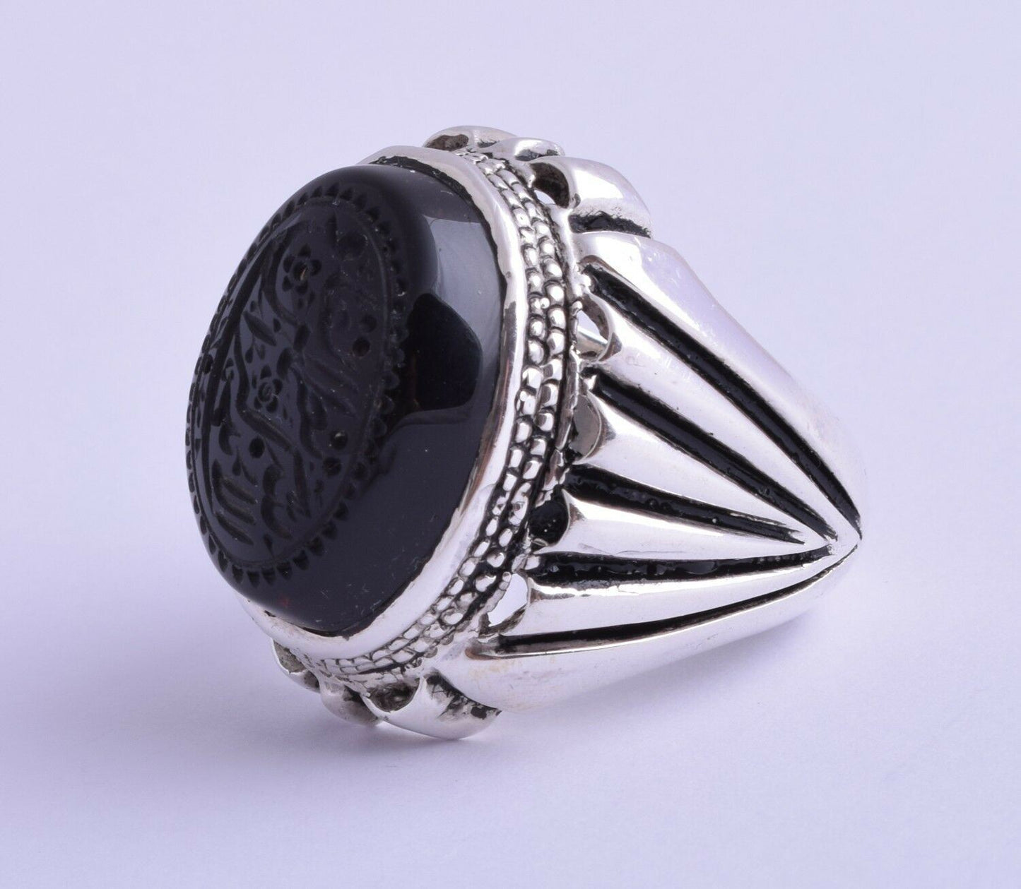 Yemeni Islamic agate aqeeq aqiq 925 Silver Men Ring-shefat alabed شفة العبد-DHL