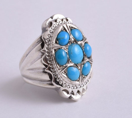 Egyptian Turquoise sterling silver Ring-Middle Eastern