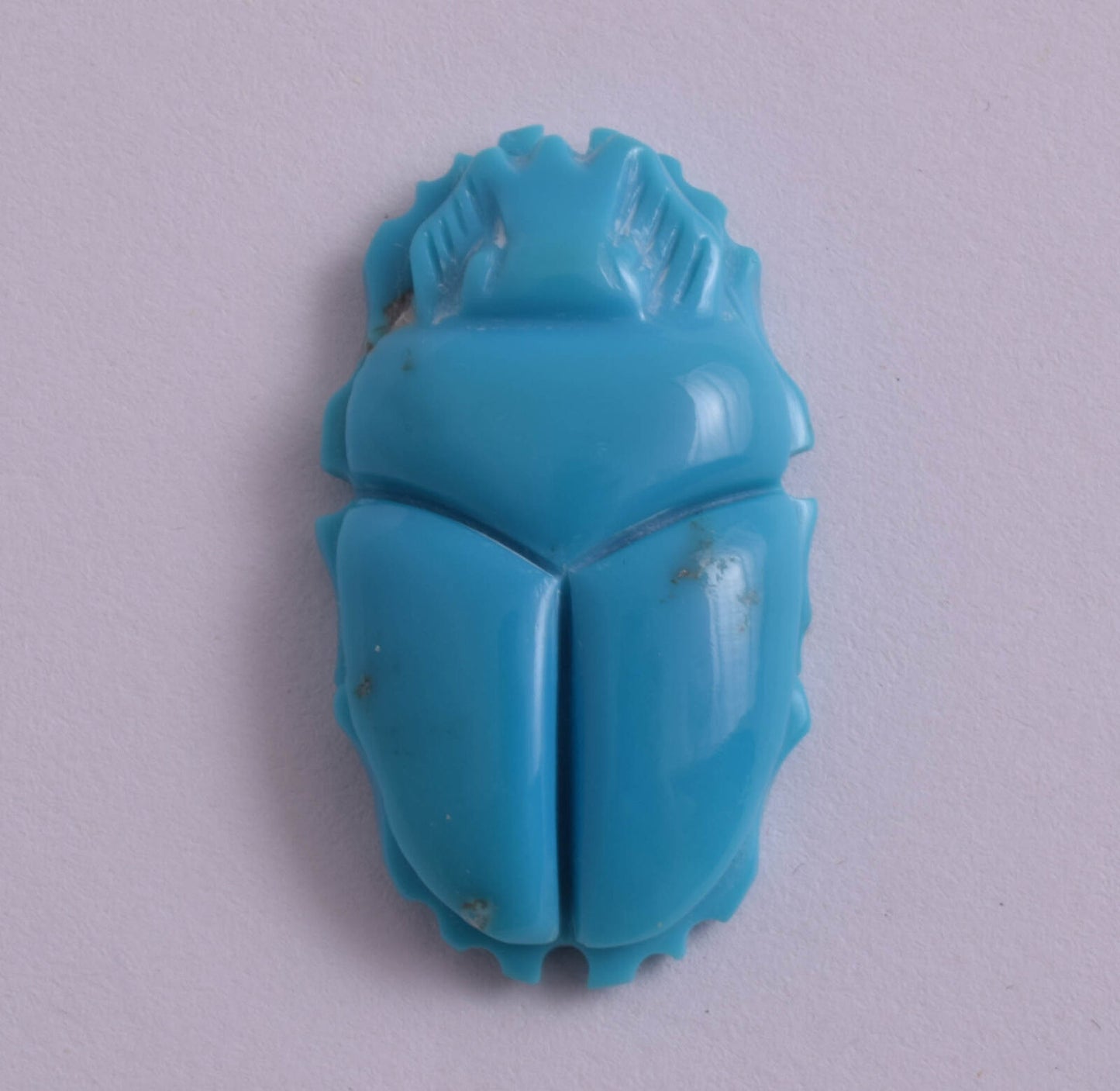 5 Egyptian Scarab-Hand Carved Turquoise Scarab Beetle- 198 Carat