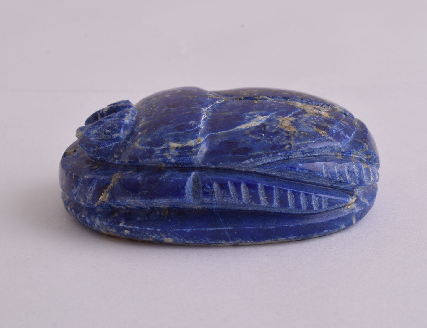 Egyptian Scarab-Carved Egyptian Lapis Lazuli Scarab- 2.5" /  128 gram