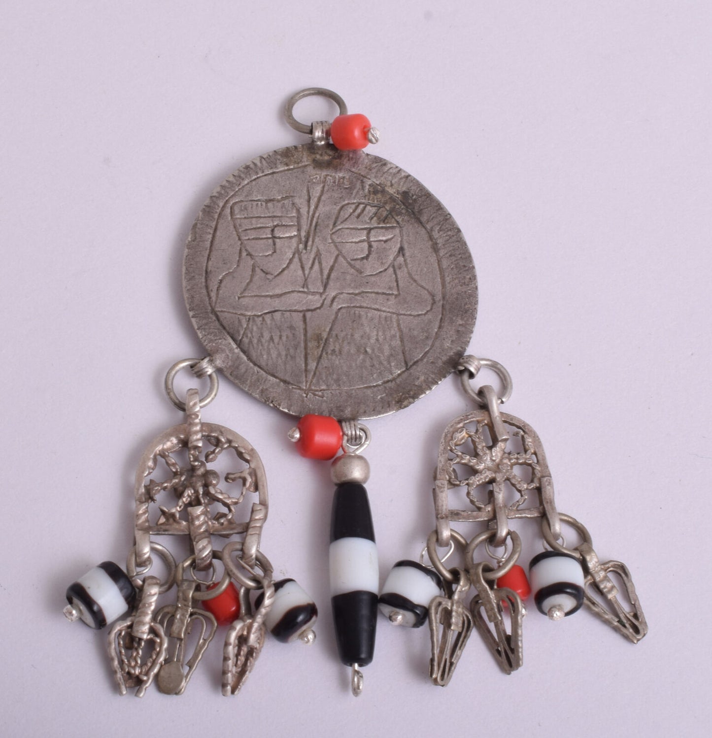 Vintage Silver Egyptian Zar Amulet Pendant-cult rutual egyptian jewelery