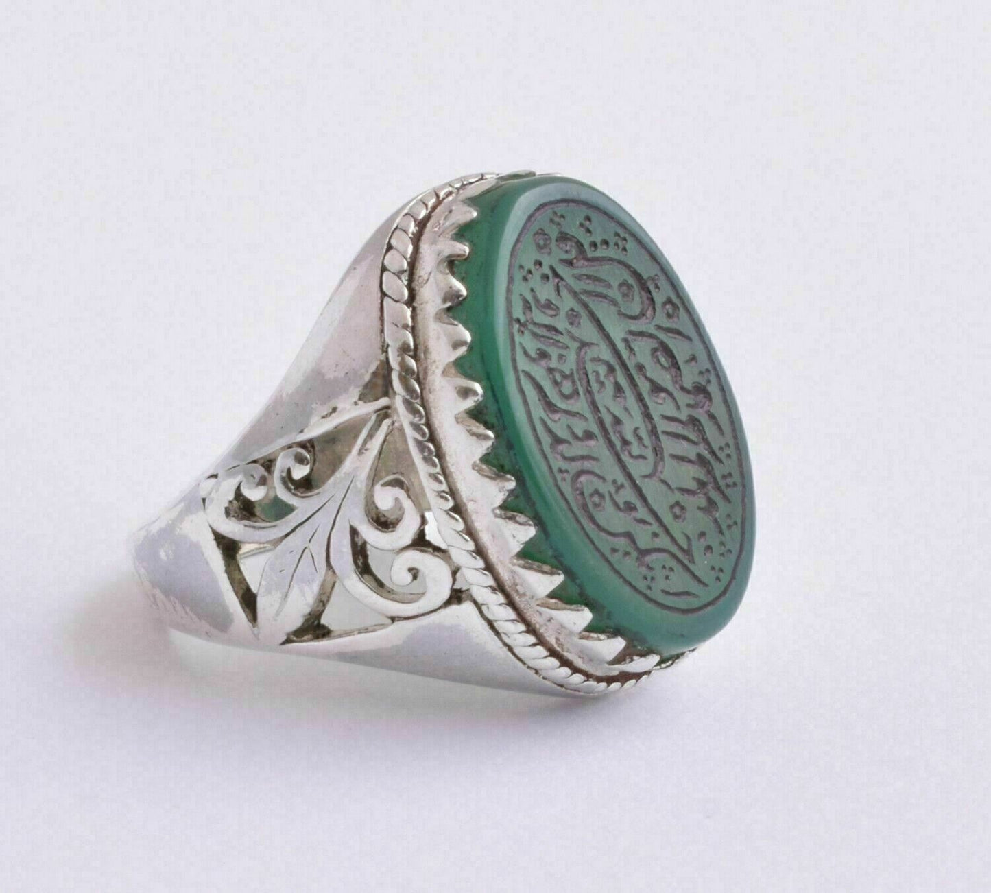 Agate aqeeq aqiq 925 Silver Men Ring- Quran-Islamic yemen- yemeni