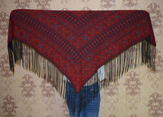 Palestinian Scarf, Embroidered Shawl, Egyptian Shawl, Bedouin Scarf, Hand Woven