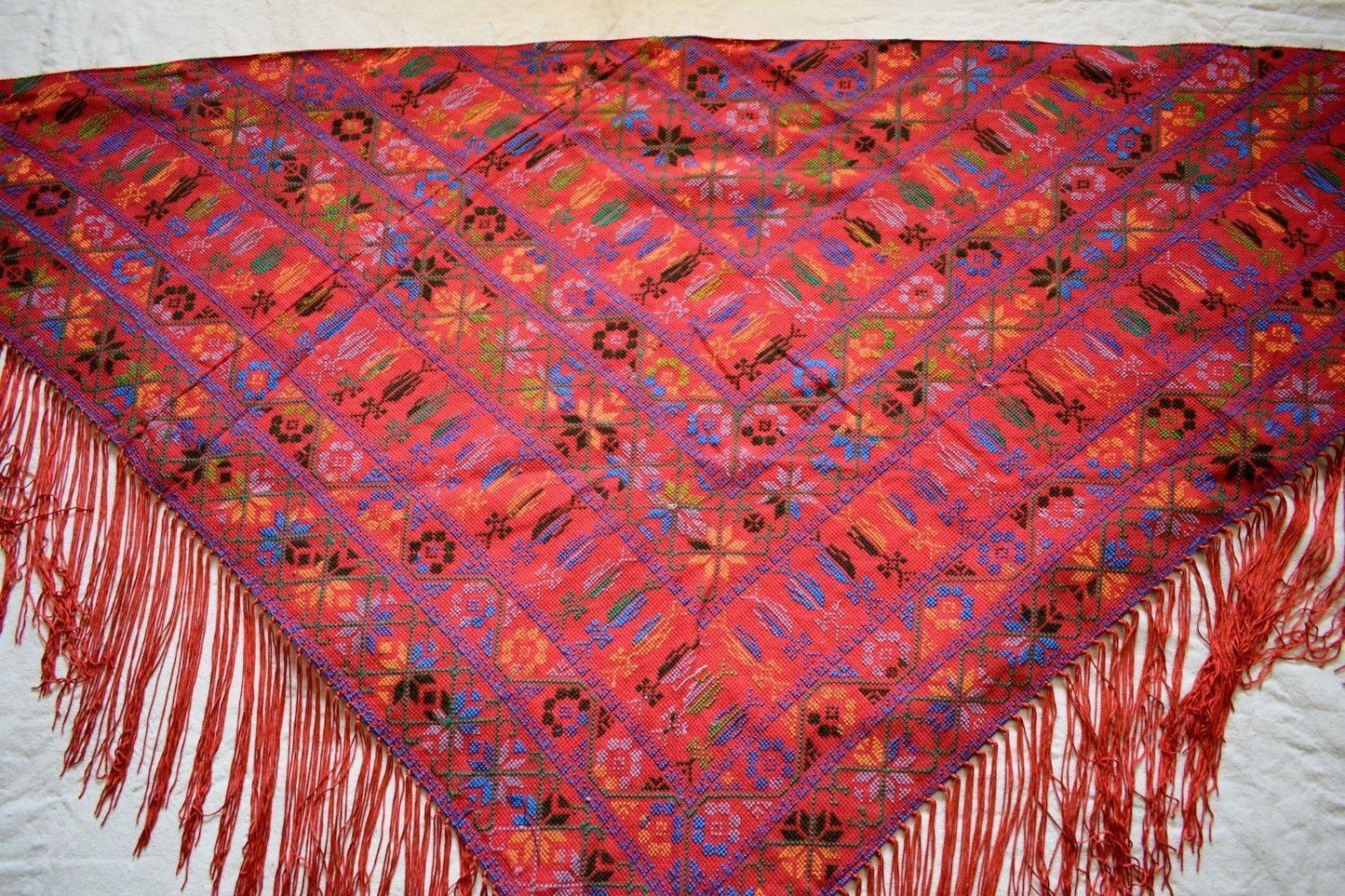 Palestinian Scarf, Embroidered Shawl, Egyptian Shawl, Bedouin Scarf, Hand Woven