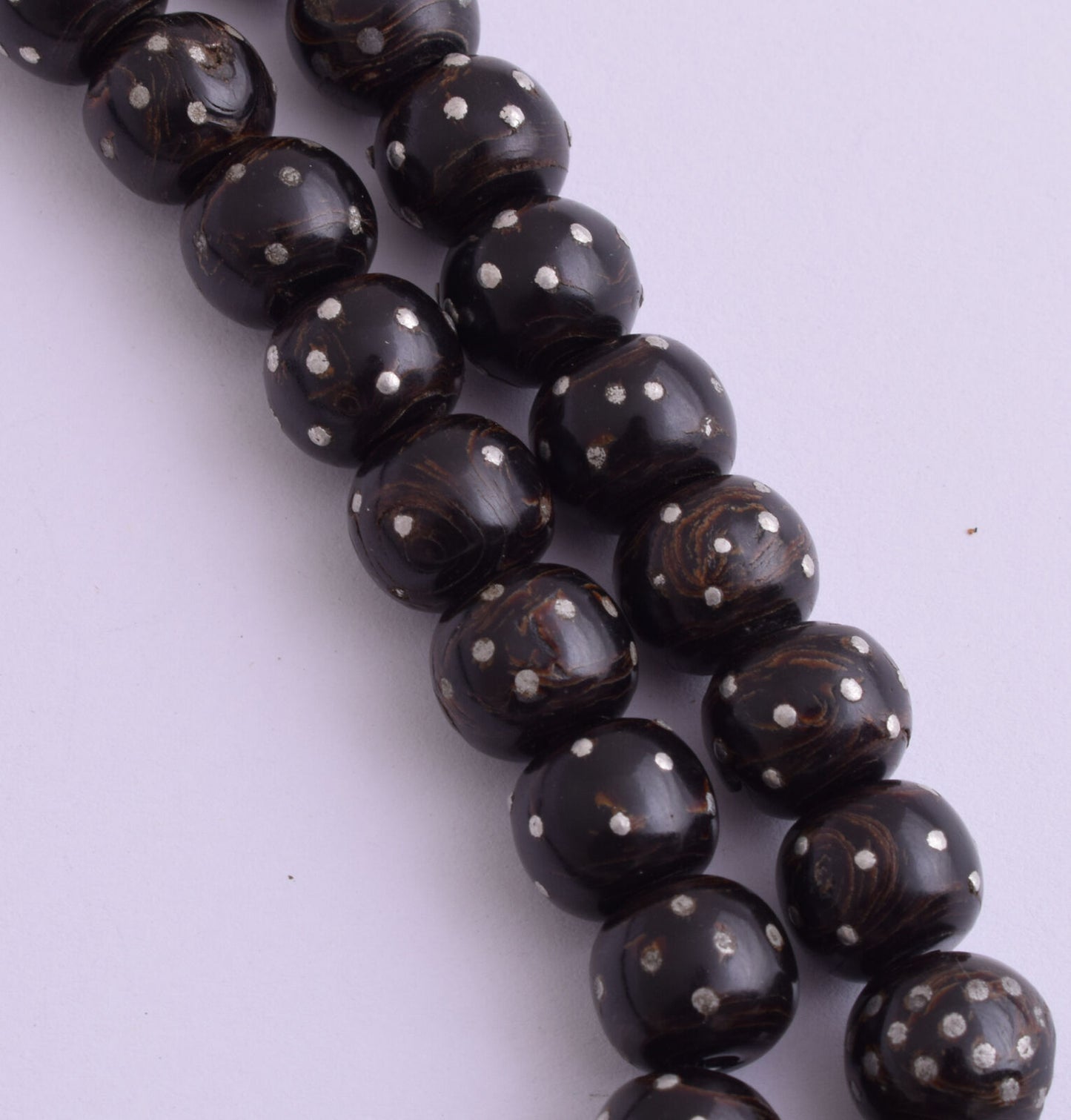 Antique black coral Yusr prayer beads-makawy Hejaz -106gr-يسر مكاوي قديم