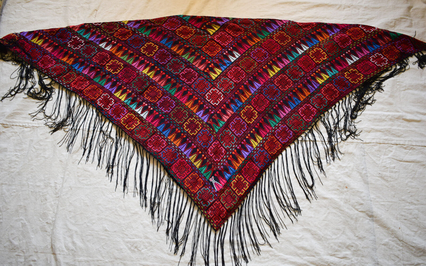 Hand Stitched embroidered Egyptian / Palestinian Bedouin Wrap Shawl Scarf