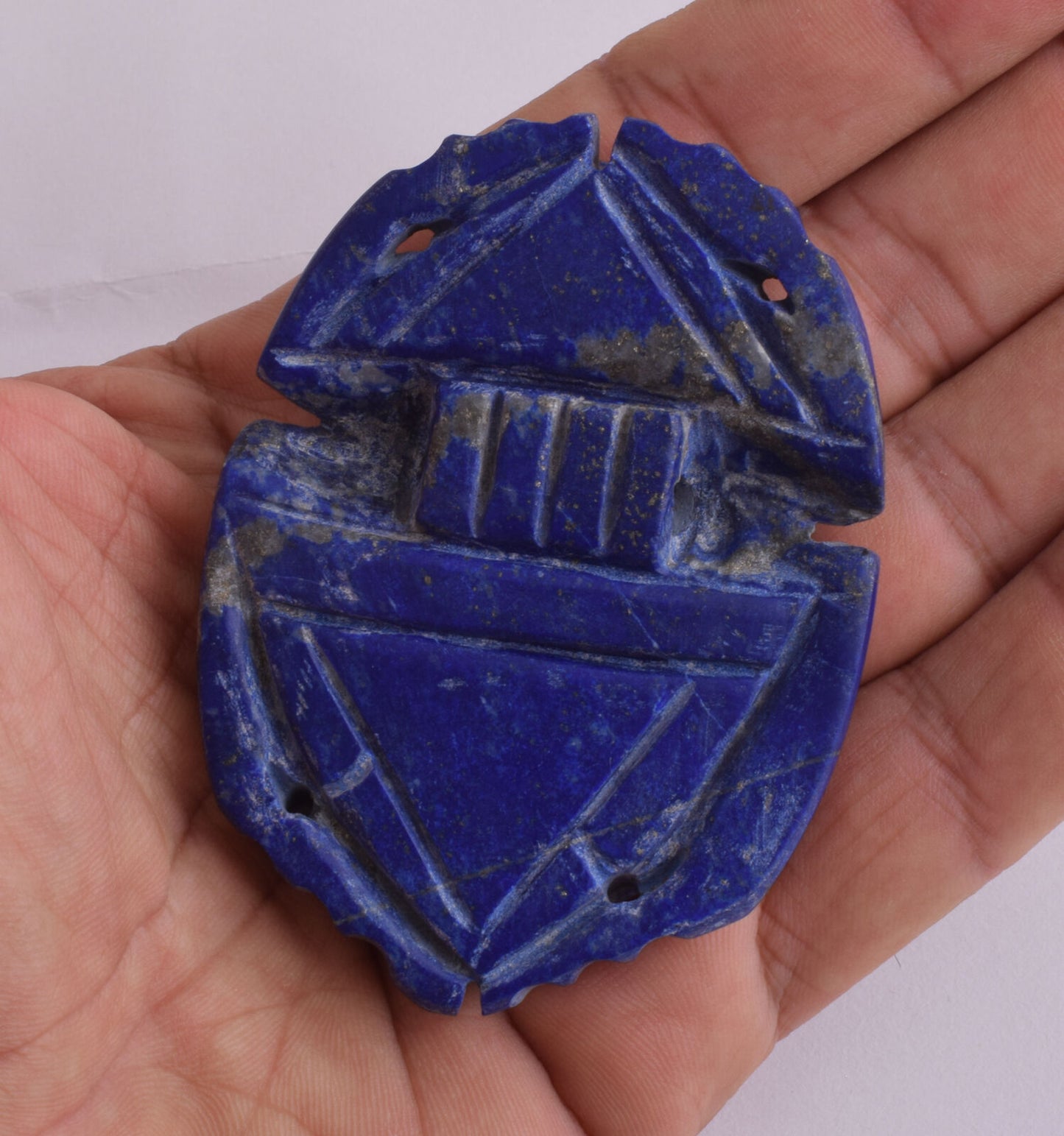 Egyptian Scarab-Carved Egyptian Lapis Lazuli Scarab- 3.1" /  126 gram