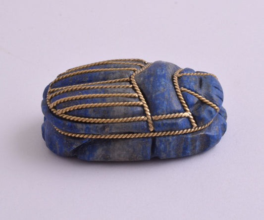 Egyptian Scarab-Hand Carved egyptian Lapis Lazuli SCARAB- 2.2" / 82 gram