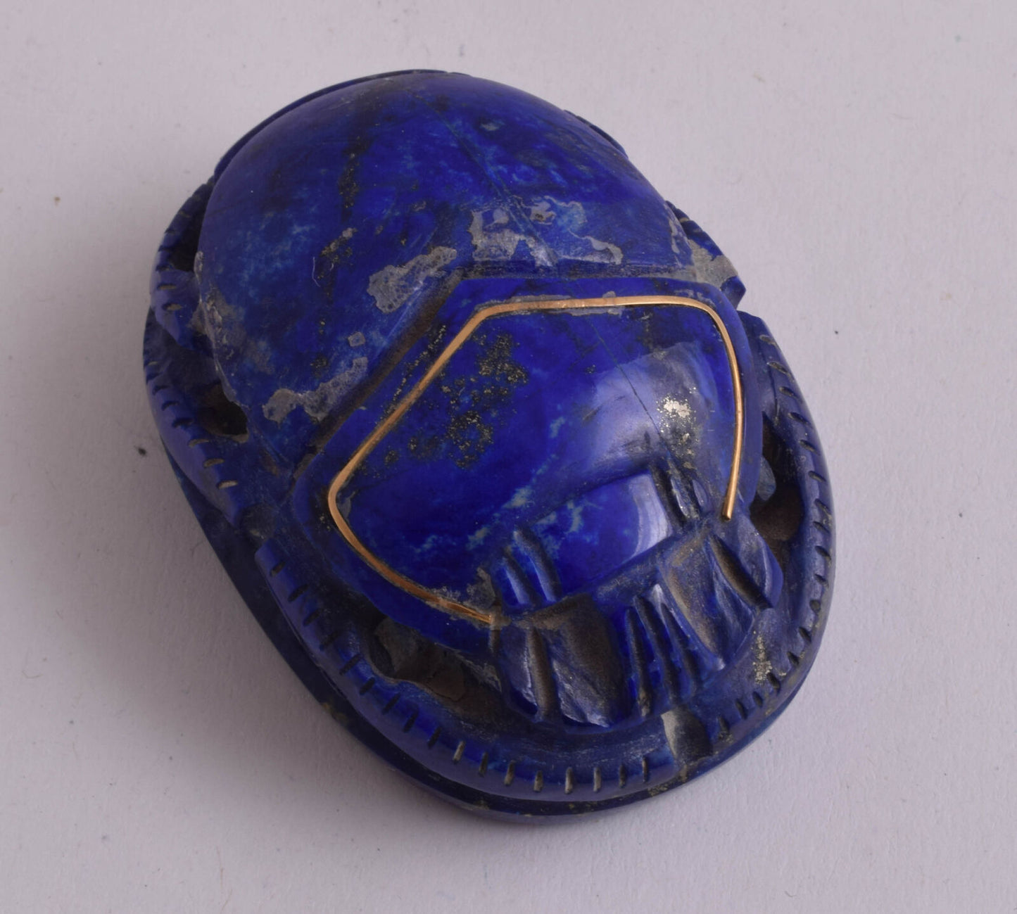 Egyptian Scarab-Carved Egyptian Lapis Lazuli Scarab- 2.4" /  116 gram