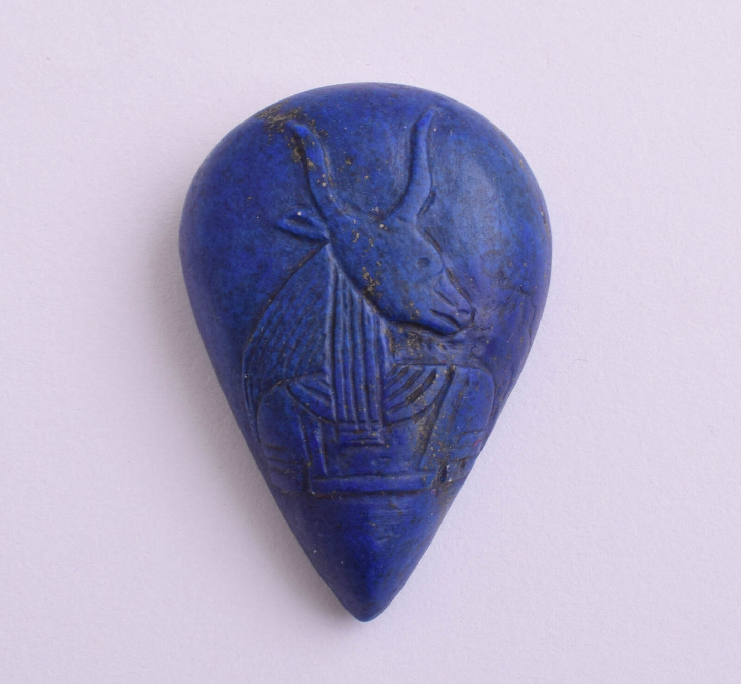 Egyptian Hathor-Hand Carved blue Lapis Lazuli-Protective- 1.9" / 30 gram